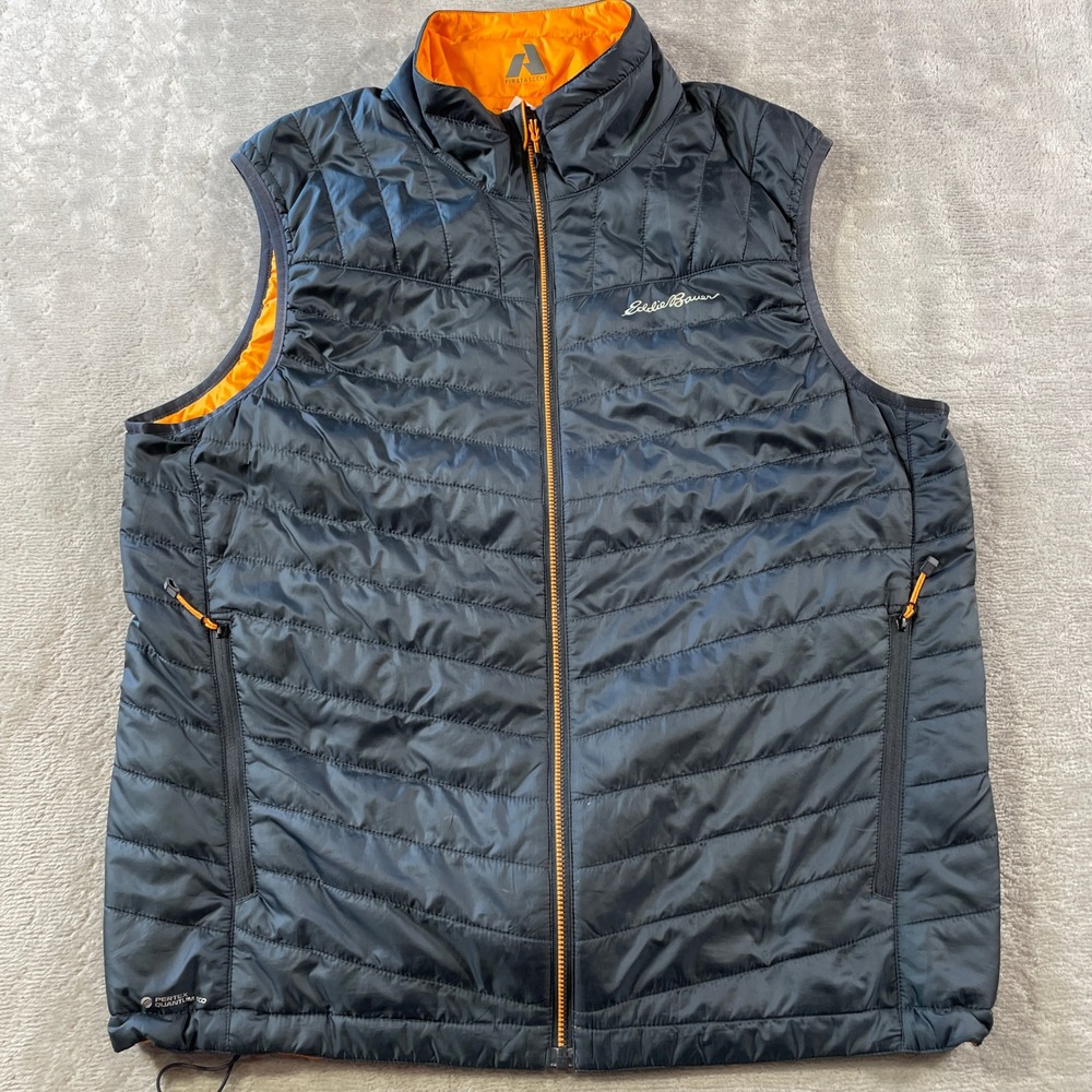 Eddie Bauer First Ascent Puffer Vest Mens Medium Reversible Pertex Quantum Eco